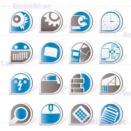 Computer, mobile phone and Internet icons -  Vector Icon Set