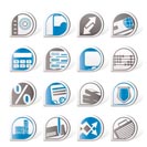 Simple bank, business, finance and office icons - vector icon set