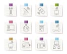 communication and technology icons - vector icon set