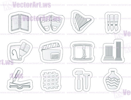 different kind of Arts Icons - Vector Icon Set