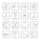 Marine, sea and nautical icons - vector icon set