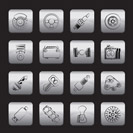 Different kind of car parts icons - vector icon set