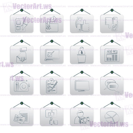 Voting and elections icons - vector icon set