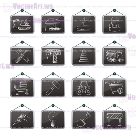 Building and construction icons - vector icon set
