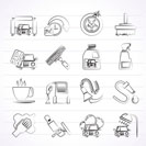 car wash objects and icons - vector icon set