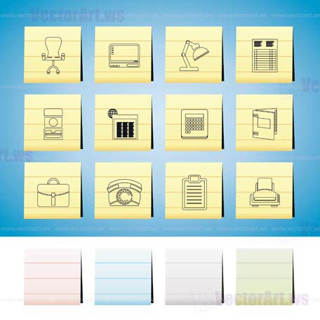 Business, office and firm icons - vector icon set