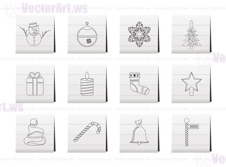 Beautiful Christmas And Winter Icons - Vector Icon Set
