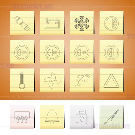 Car Dashboard icons -  vector icons set