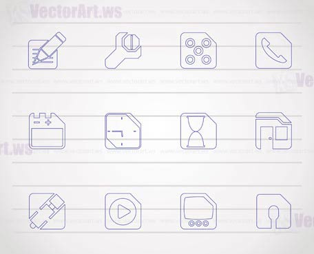Mobile Phone, Computer and Internet Icons - Vector Icon Set 2
