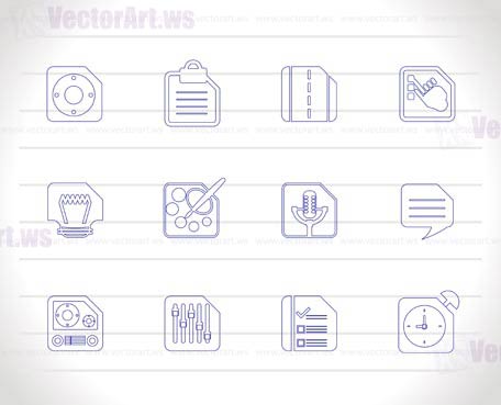 Mobile Phone, Computer and Internet Icons - Vector Icon Set 3