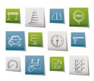 Road, navigation and traffic  icons - vector icon set