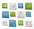 Airport and travel icons - vector icon set