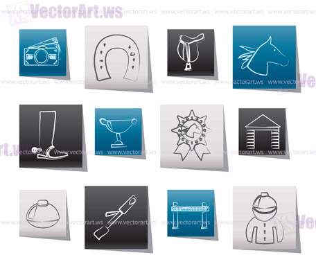 Horse Racing and gambling Icons - vector icon set