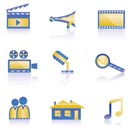 movie, clip and cinema icons - vector icon set