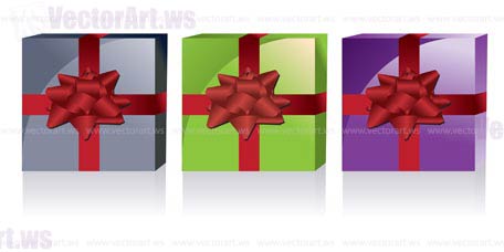different kinds of gift boxes - vector illustration
