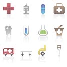 Medical and healtcare Pixel Icons - vector icon set