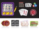 casino and gambling tools icons - vector icon set