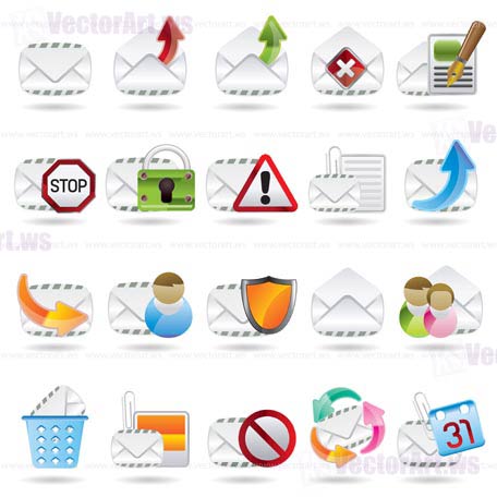Mail Vector and Letter Icons - vector icon set