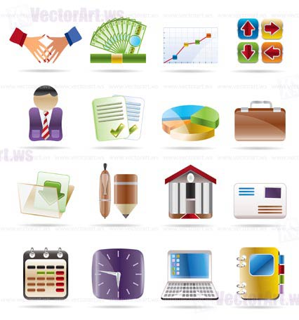 Finance, Business and office icons - vector icon set