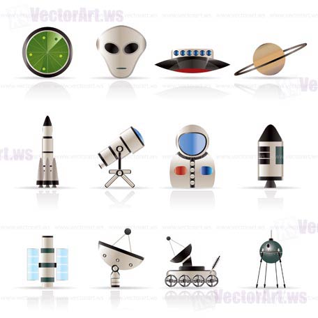 Astronautics and Space Icons - Vector Icon Set 2
