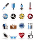 Realistic  medical themed icons and warning-signs - vector Icon Set