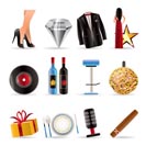 Luxury party and reception icons - vector icon set