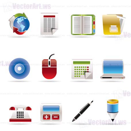 Business and Office tools icons -  vector icon set 2