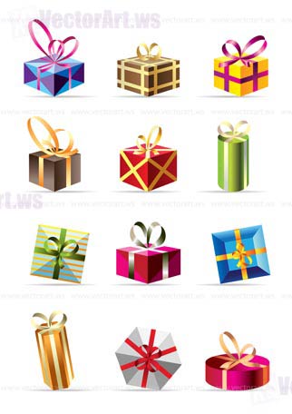 set of colorful gift boxes - vector illustration