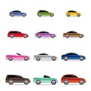 different types of cars icons - Vector icon set