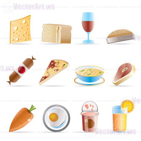 Shop, food and drink icons 2 - vector icon set