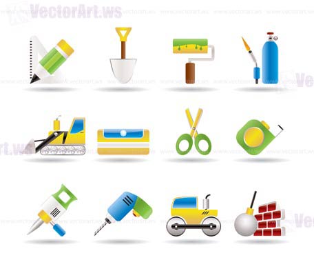 building and construction icons - vector icon set 2