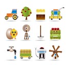 farming industry and farming tools icons - vector icon set