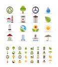 Realistic  Ecology icons -vector icon set- 3 colors included