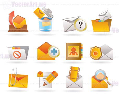 E-mail and Message Icons - vector icon set