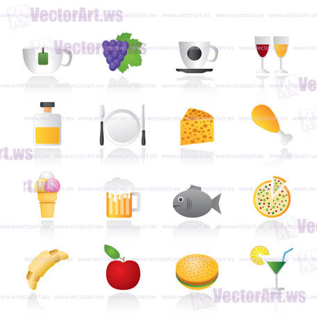 Food, Drink and beverage icons - vector icon set