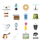 Cafe and coffeehouse icons - vector icon set