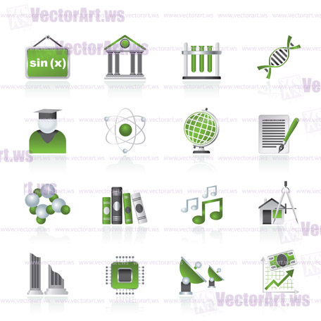 University and higher education icons - vector icon set