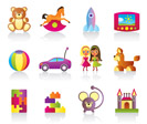 Various children"s toys - vector illustration
