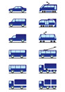 Road and railways transportations icons set - vector illustration