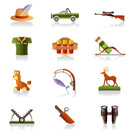 Hunting accessories and symbols - vector illustration
