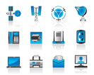 Communication and media icons set - vector illustration
