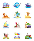 Travel, holidays and vacation icons set - vector illustration