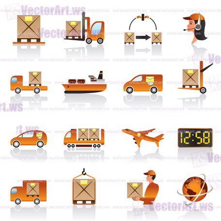 Logistic icons set - vector illustration