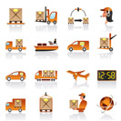 Logistic icons set - vector illustration