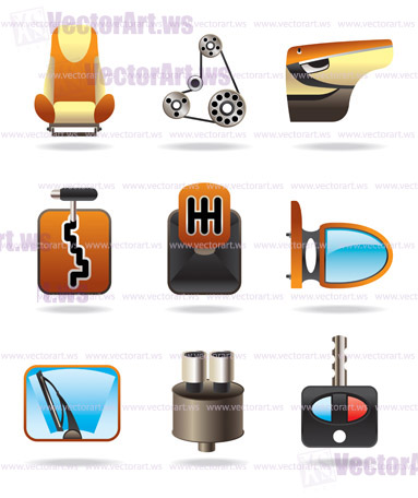 Car parts icon set - vector illustration