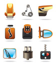 Car parts icon set - vector illustration