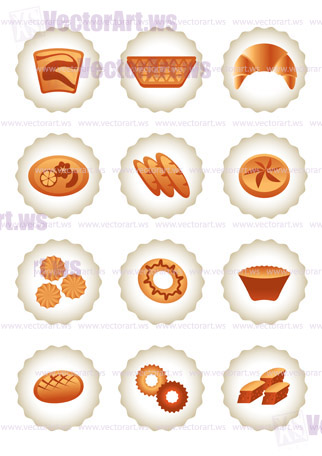 Bakery icons set - vector illustration