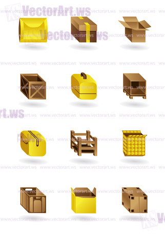 Package icons set - vector illustration