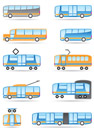 Public transport icons set - vector illustration