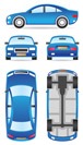Car in different views - vector illustration